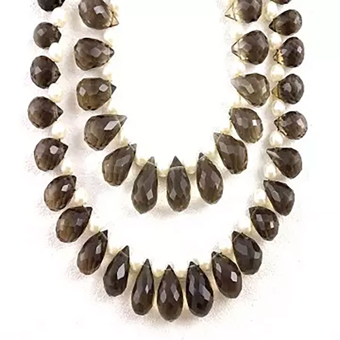 exporters of Smoky Quartz Faceted Beads Strands for mala making