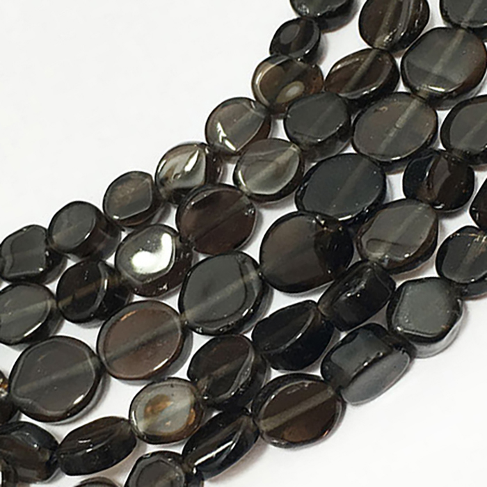 Supplier Smoky Quartz Plain Coin 5mm to 6mm Beads