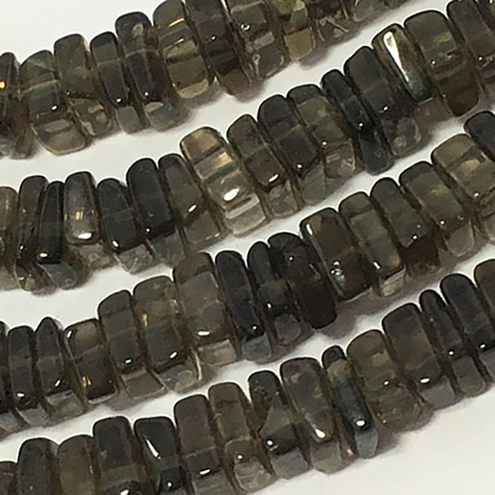 Genuine Smoky Quartz Plain Disc Square 5mm to 6mm Beads