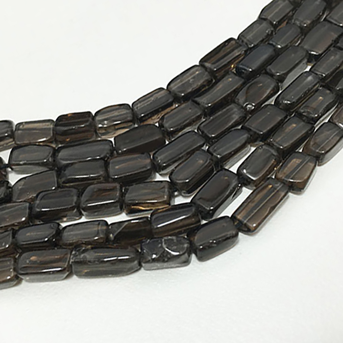 Genuine Smoky Quartz Plain Brick 5mm to 7mm Beads