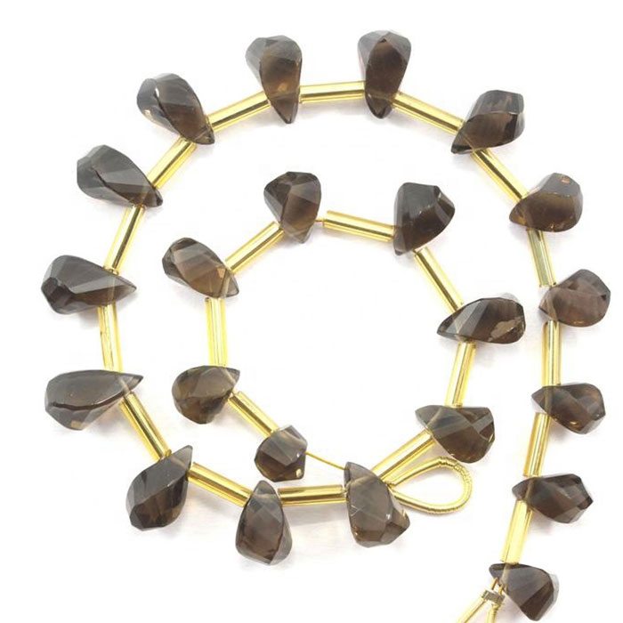 hand made Smoky Quartz Faceted Beads Strands wholesaler