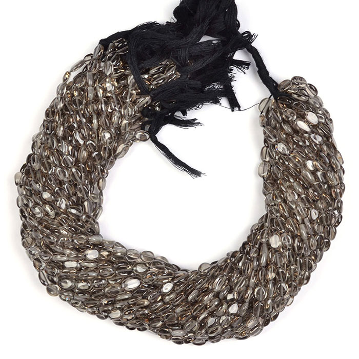 online selection of Smoky Quartz Plain Beads Strands for mala