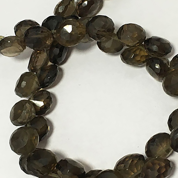 Loose Smoky Quartz Faceted Onion 6.5mm to 7mm Beads