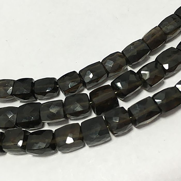 Semi Precious Smoky Quartz Faceted Box 6mm to 7mm Beads