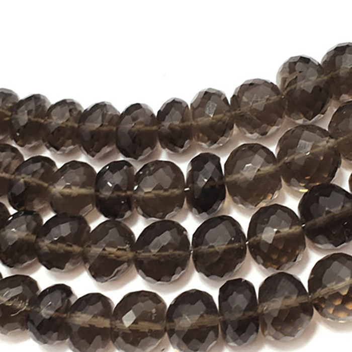 wholesaler Smoky Quartz Faceted Rondell 6mm to 8mm Beads