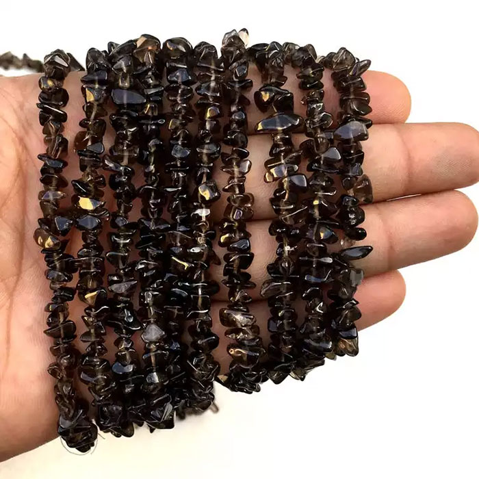 online selection of Smoky Quartz Plain Beads Strands for mala