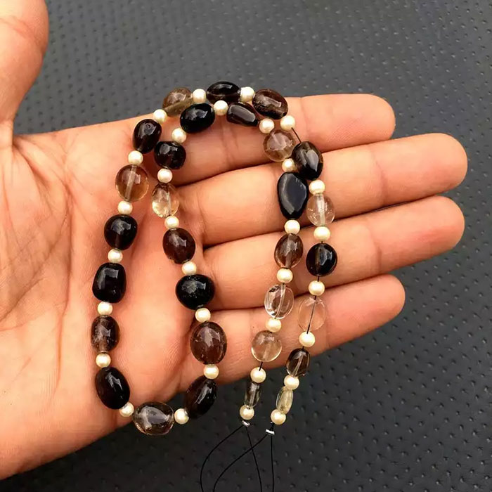 wholesaler of Smoky Quartz Plain Beads Strands for mala