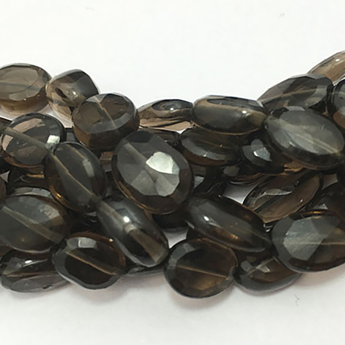 Top Quality Smoky Quartz Faceted Oval 7mm to 12mm Beads