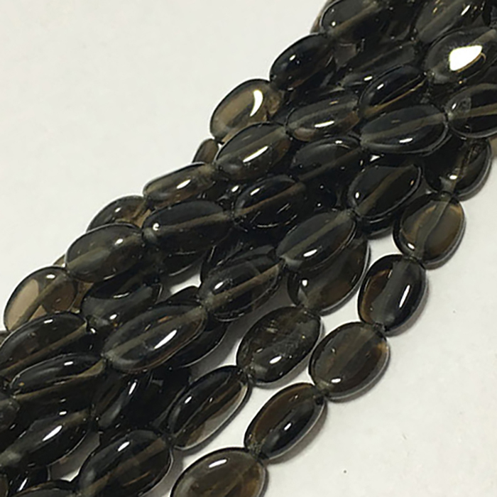 Loose Smoky Quartz Plain Oval 7mm to 12mm Beads