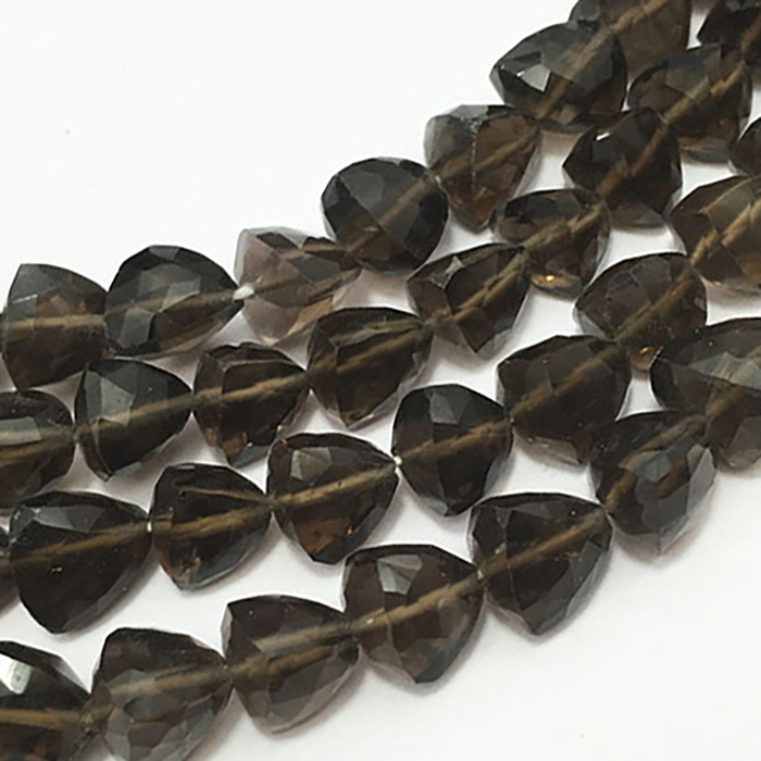 Natural Smoky Quartz Faceted Pyramid 7mm to 8mm Beads