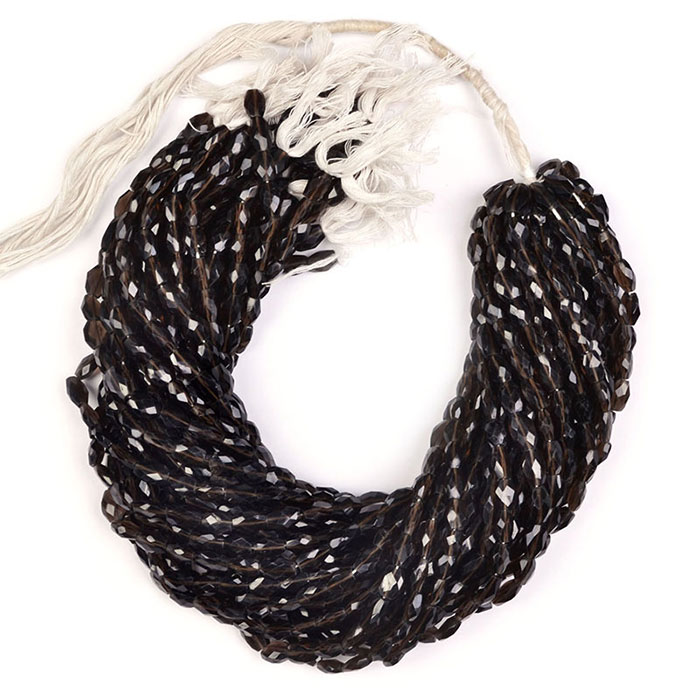 hand made Smoky Quartz Faceted Beads Strands wholesaler