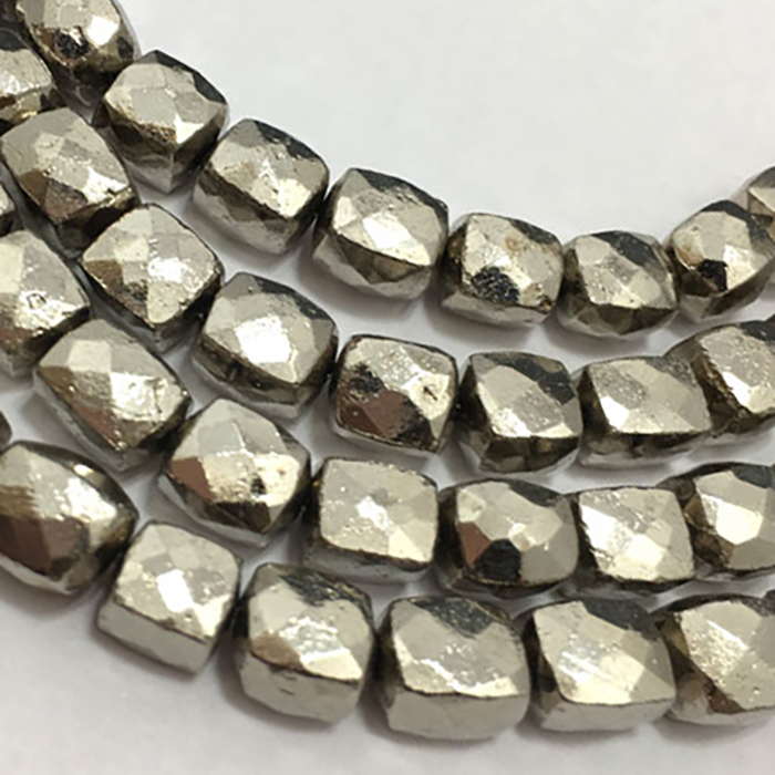 Online Ready Stock Steel Pyrite Faceted Box 6mm to 7mm Beads