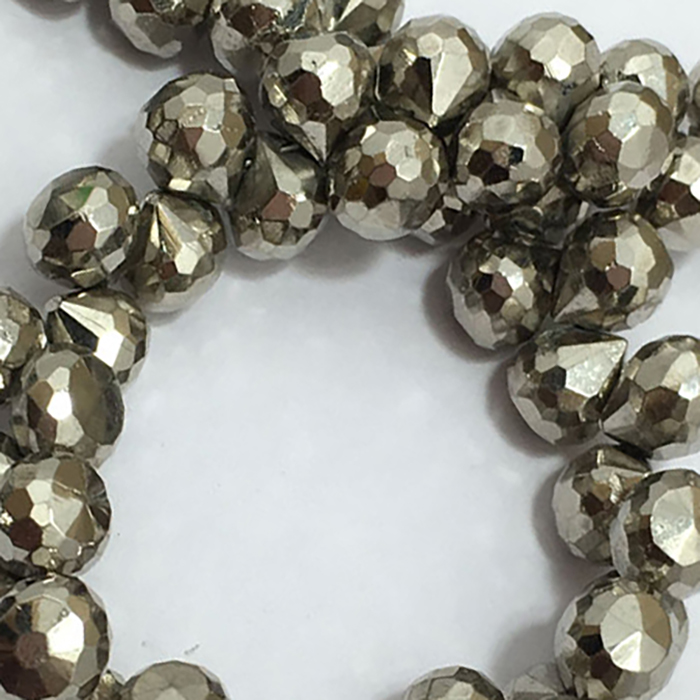 Loose Steel Pyrite Faceted Onion 7mm to 8mm Beads