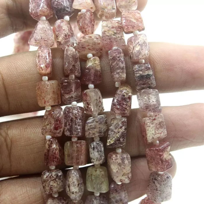 wholesaler of Strawberry Quartz Plain Beads Strands for mala