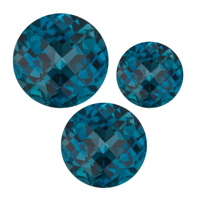 Round Natural London Blue Topaz Loose Gemstone For Jewelry Making