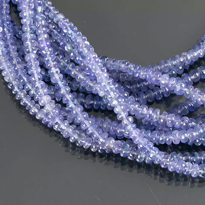 awesome look Tanzanite Plain Beads Strands mala