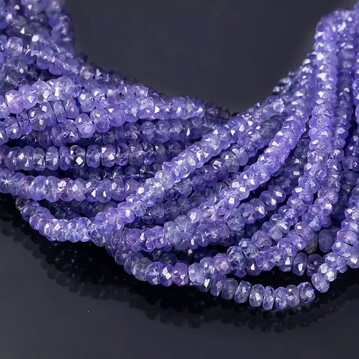 suppliers of Tanzanite Faceted Beads Strands at best price