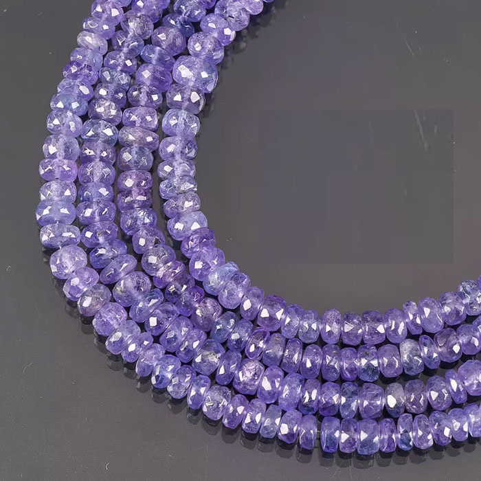 exporters of Tanzanite Faceted Beads Strands for mala making