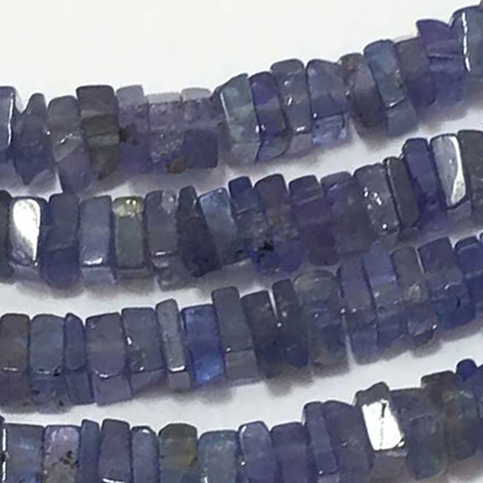 wholesaler Tanzanite Plain Disc Square 4MM TO 5MM Beads