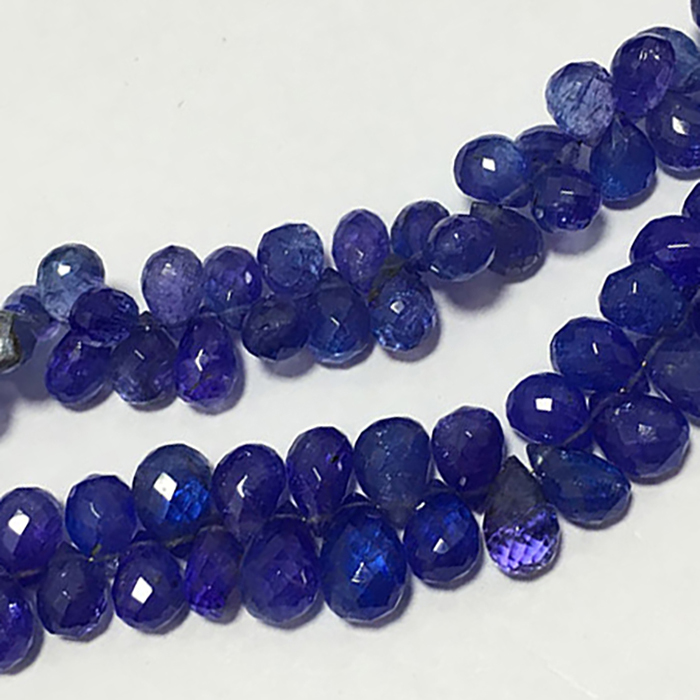 Top Quality Tanzanite Faceted Drops 4mm to 8mm Beads