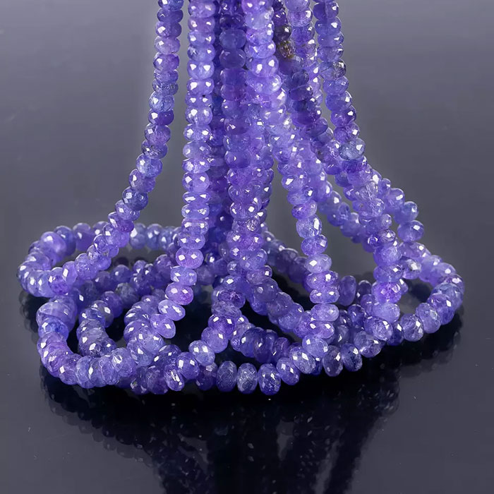 high quality Tanzanite Faceted Beads Strands for jewellery