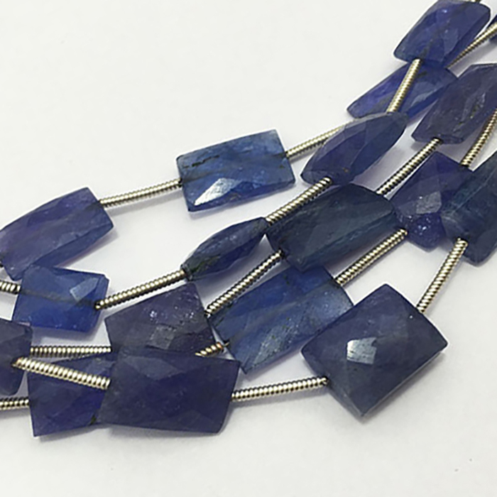 Manufacturer Tanzanite Faceted Chiclet 6mm to 13mm Beads