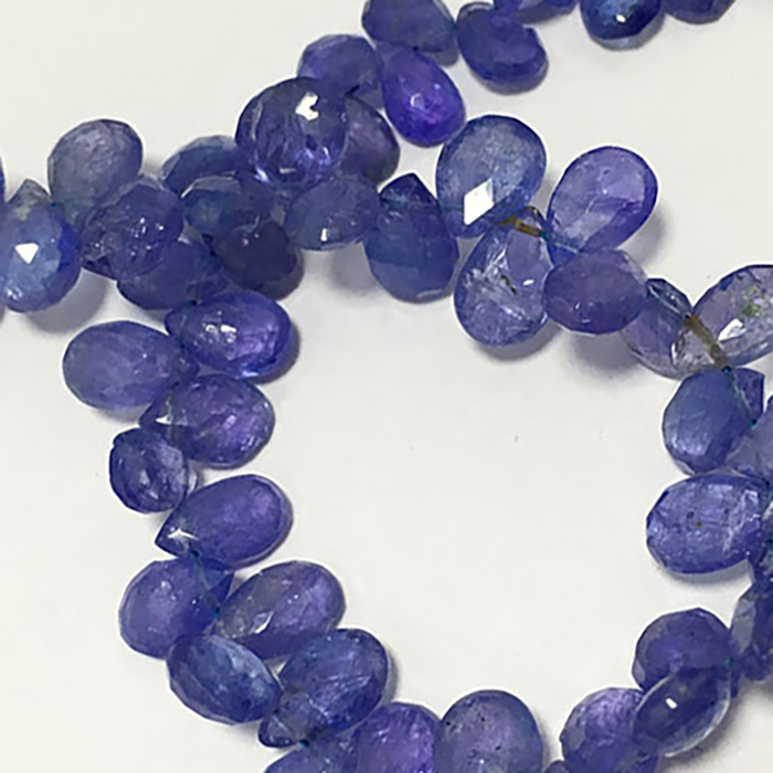 Exporter Tanzanite Faceted Pears 6mm to 8mm Beads