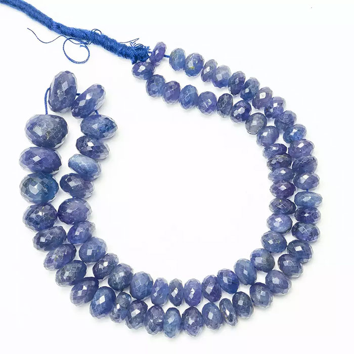 online selection of Tanzanite Faceted Beads Strands for mala