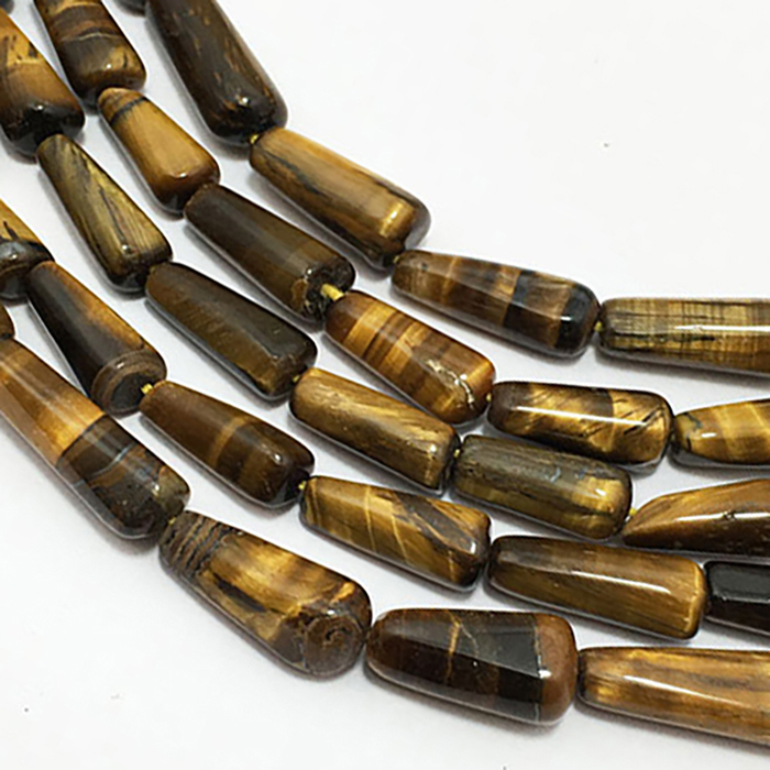Semi Precious Tiger Eye Plain Top Drill Drops 10mm to 15mm Beads