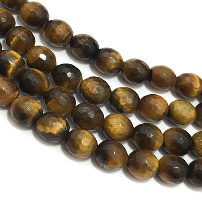 Supplier Tiger Eye Faceted Round 6mm to 7mm Beads