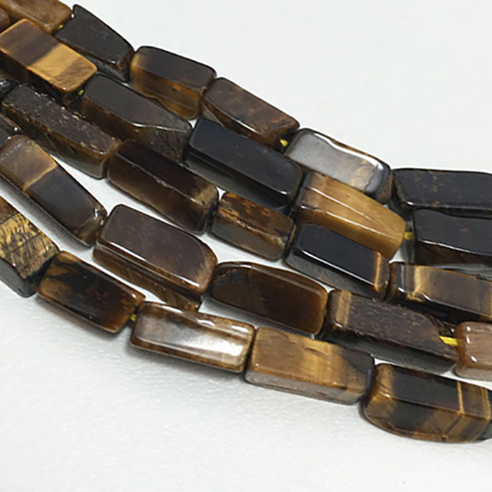 wholesaler Tiger Eye Plain Brick 7mm to 12mm Beads