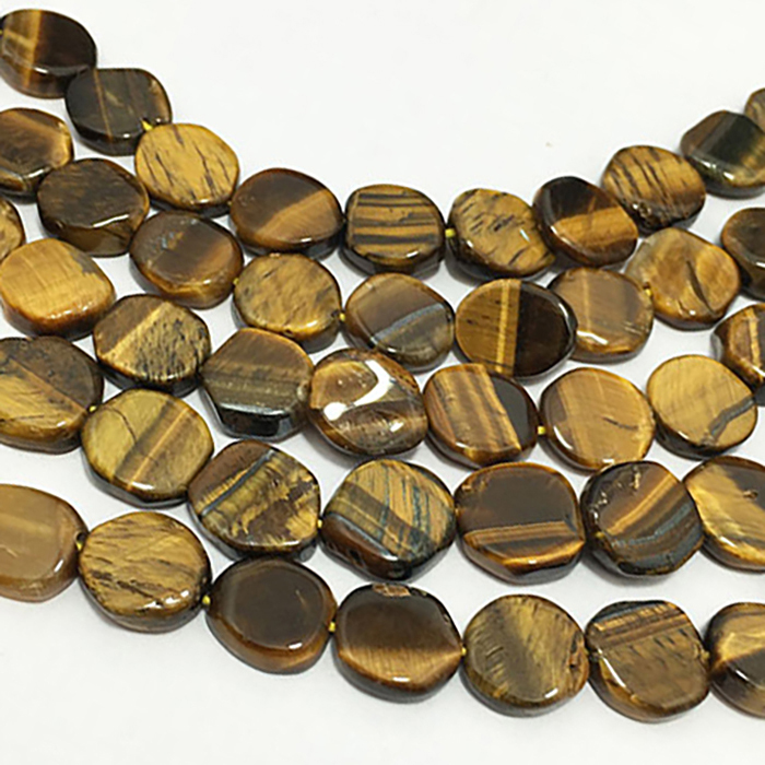 Top Quality Tiger Eye Plain Coin 7mm to 8mm Beads