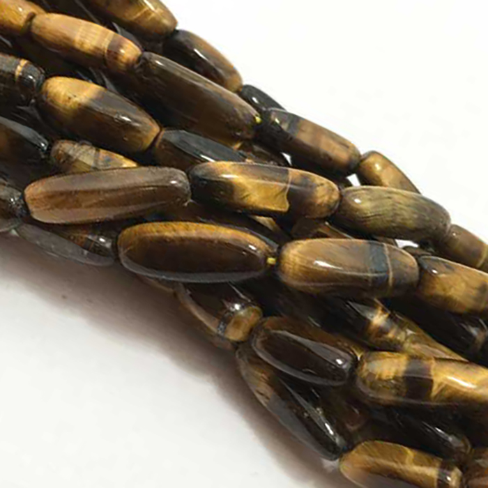 Semi Precious Tiger Eye Plain Rice 8mm to 13mm Beads