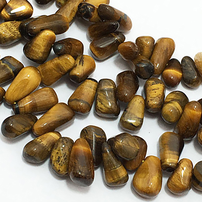 Genuine Tiger Eye Plain Side Drill Drops Pear 9mm to 11mm Beads