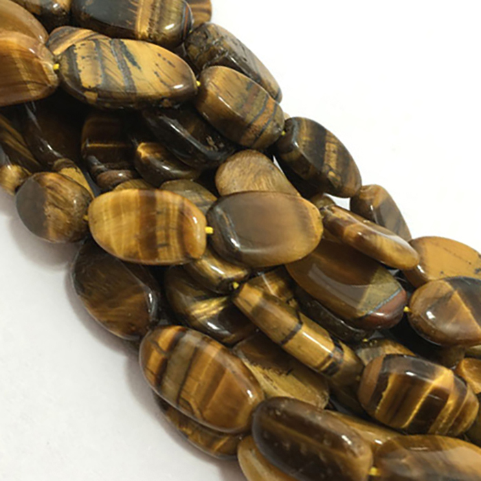 Online Ready Stock Tiger Eye Plain Oval 9mm to 14mm Beads