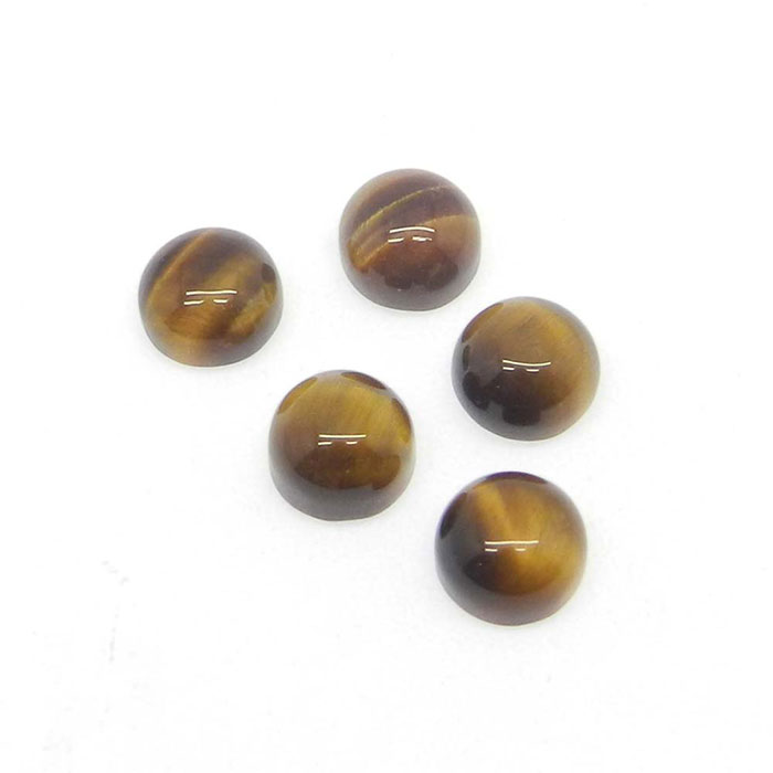 Round Natural Tiger's Eye Loose Gemstone For Jewelry Making