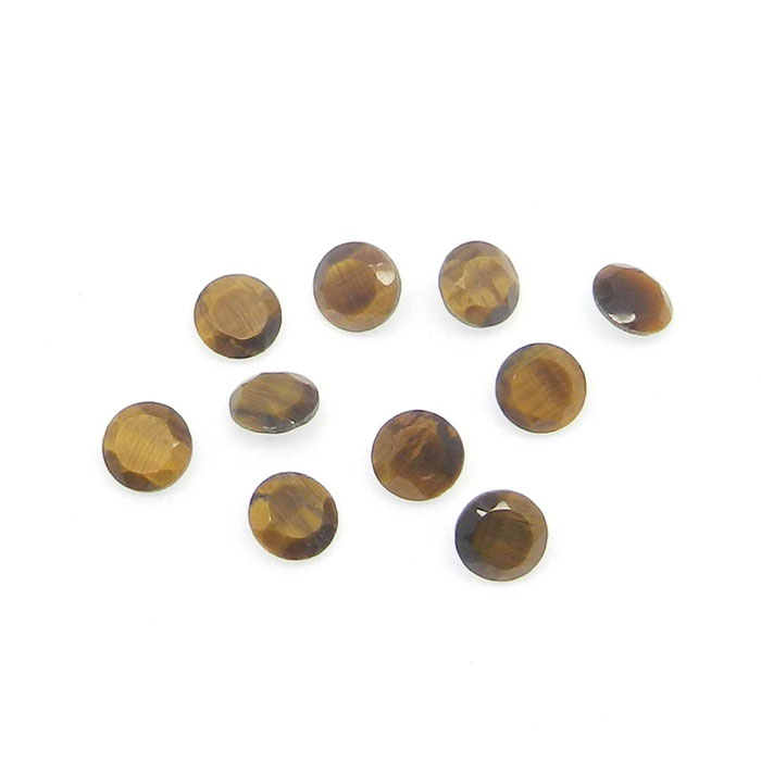 Round Natural Tiger's Eye Loose Gemstone For Jewelry Making