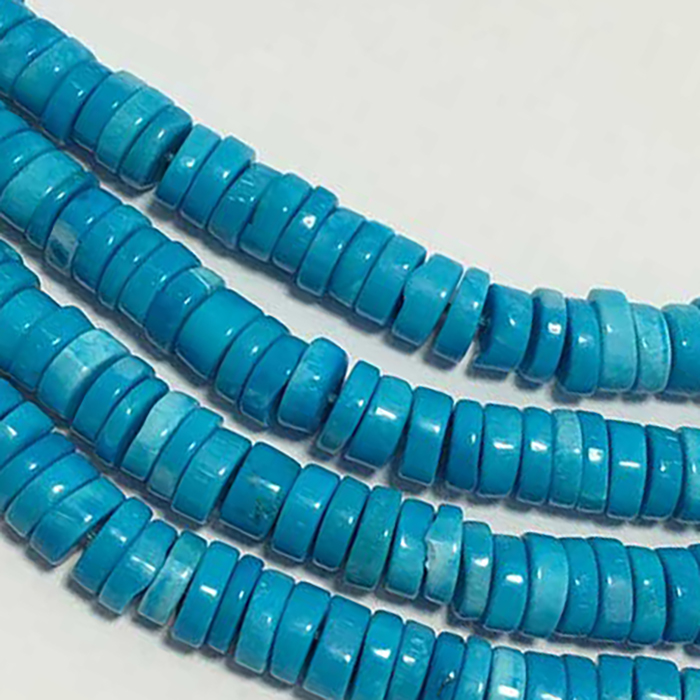 Loose Turquoise Plain Smooth Wheel (Tyre) 5.5MM To 6.5MM Beads