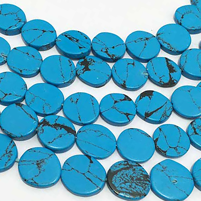 Online Turquoise Plain Coin 9MM To 10MM Beads