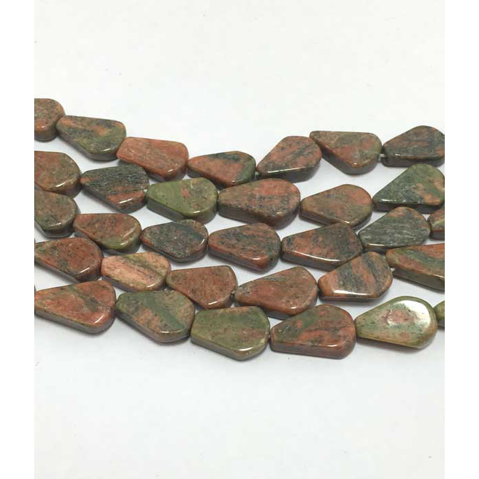 wholesaler Unakite Plain Flat Pear 10MM To 13MM Beads