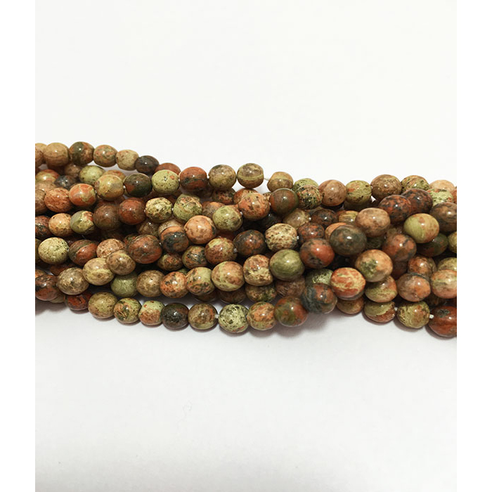 Top Quality Unakite Plain Round 4MM To 5MM Beads