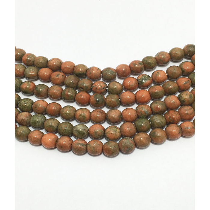 Best Buy Unakite Plain Round 6MM To 9MM Beads