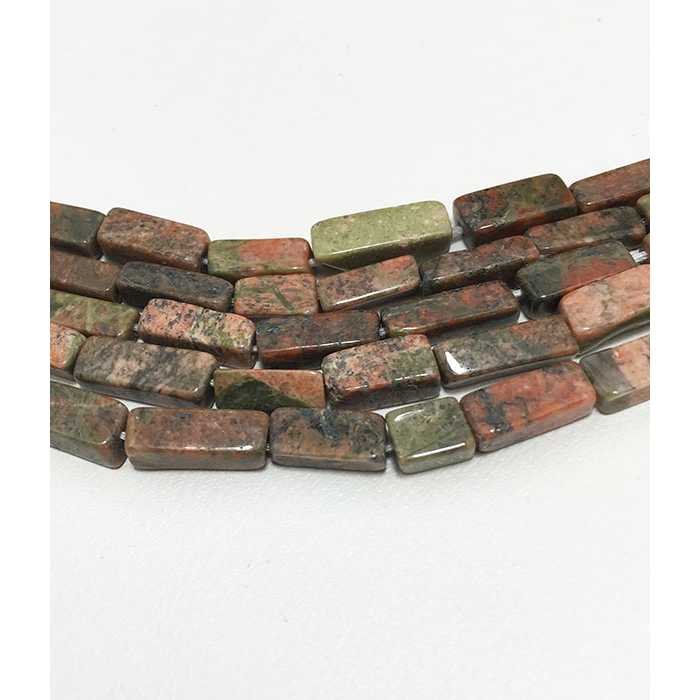 Online Unakite Plain Brick 7mm To 11MM Beads
