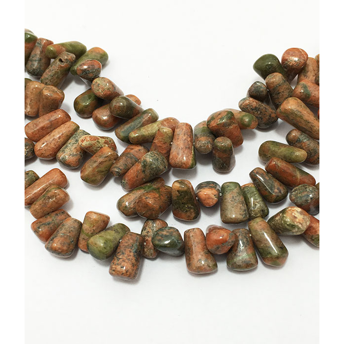 Exporter Unakite Plain Drill Drops 9MM To 12MM Beads