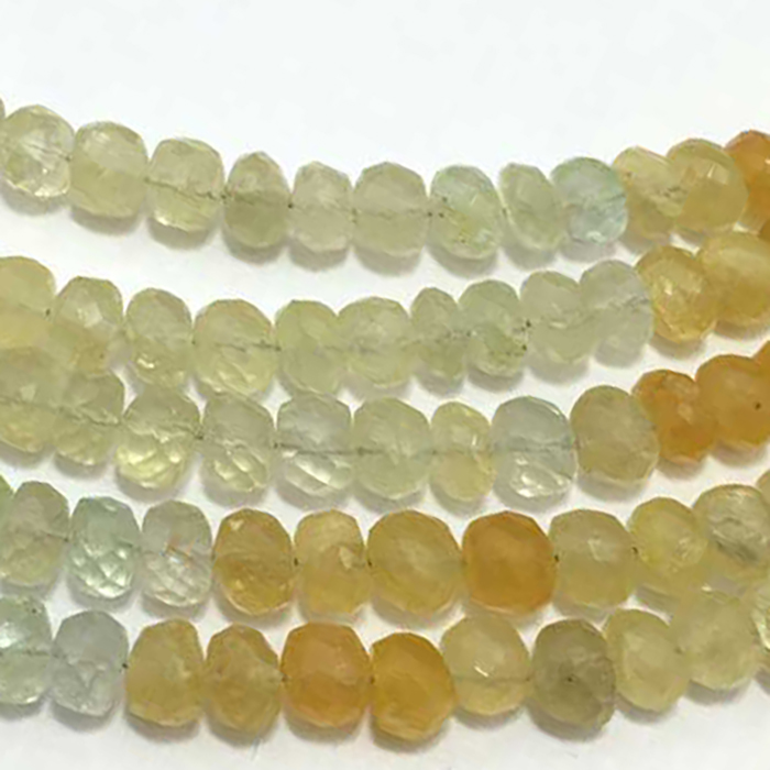 Exporter Yellow Aquamarine Faceted Rendell 6mm Beads