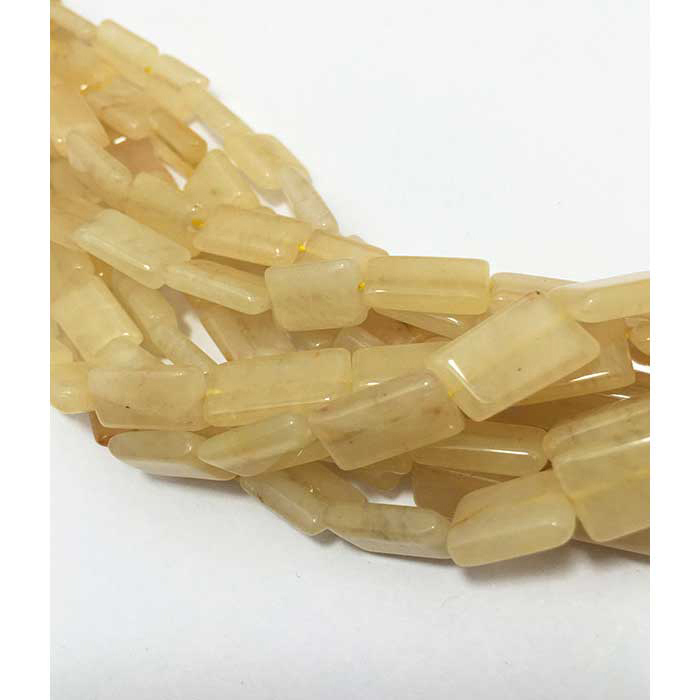 Semi Precious Yellow Aventurine Plain Chiclet  12MM TO 14MM Beads
