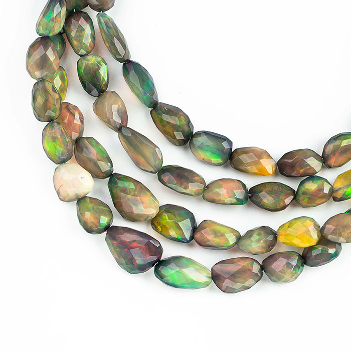 exporters of Ethiopian Opal Plain Beads Strands for mala making