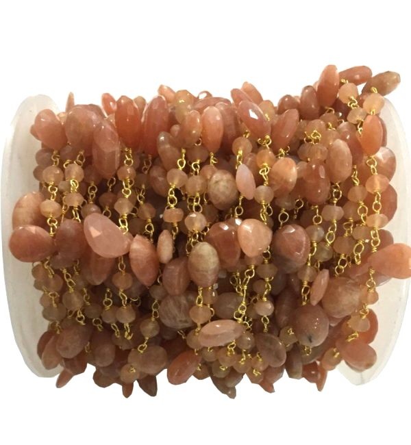 Wholesale Supplier Of Peach Moonstone Rosary Chains