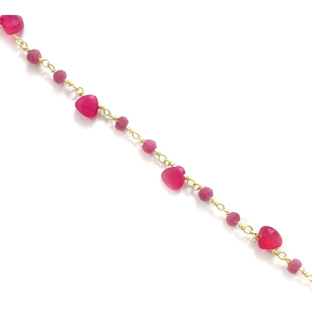 Wholesale Top Quality pink chalcedony Gemstone Rosary Chains