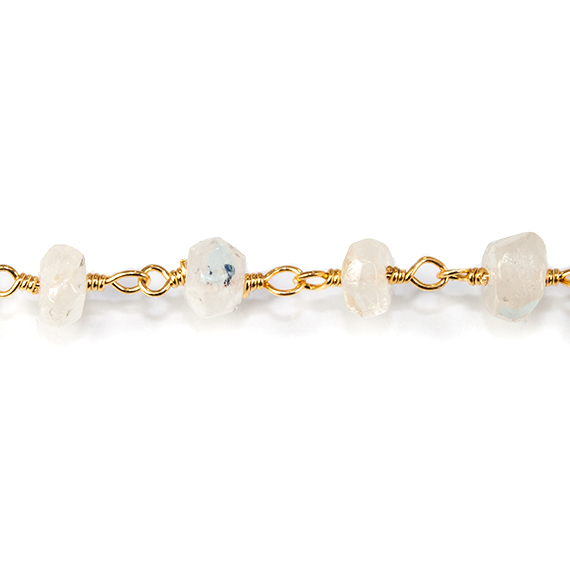 Exporter Rainbow Moonstone Faceted Rondell Rosary Chain